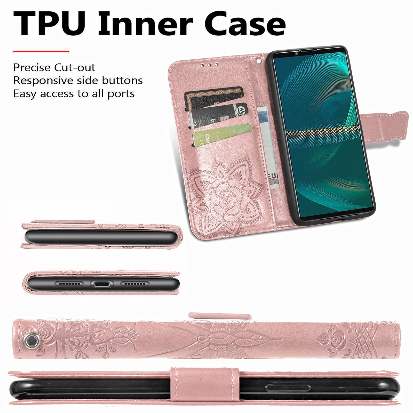 For Sony Xperia 5 IV 5G Anti-Dust PU Leather Phone Case Imprinted Butterfly Pattern Stand Wallet Flip Magnetic Closure Phone Cover For Sony Xperia 5 IV 5G Anti-Dust PU Leather Phone Case Imprinted Butterfly Pattern Stand Wallet Flip Magnetic Closure Phone Cover